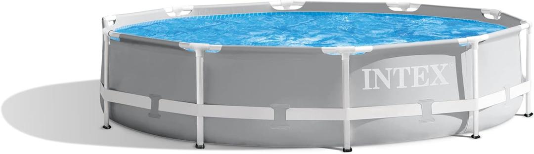 INTEX 26701EH Prism Frame Premium Above Ground Swimming Pool Set: 10ft x 30in  Includes 330 GPH Cartridge Filter Pump  SuperTough Puncture Resistant  Rust Resistant  1185 Gallon Capacity