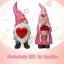 Gnomes Valentines Decorations Table Ornaments - 2 Pc Christmas Gnome Figurines Valentine's Day Decor Gifts for Him Resin Handmade Sweet Mr and Mrs Gnomes Decor for Home 5.25 H inch Newman House Studio