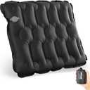 HiiPeak Inflatable Seat Cushion, Lightweight Compact Stadium Seat Pad Camping Air Seat Cushion for Airplane Travel Bleachers Backpacking Hiking Office Car Sports Events Concert(Black)