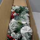 Set of 2 24in Battery Powered Pre-lit Pathway Flocked Christmas Trees Outdoor