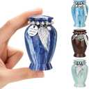 Mini Urn for Human Ashes for Women Men Aluminium Keepsake Small Urn for Ashes Keepsake-Ocean Blue