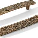 6 Pack 4 inch Antique Brass zinc Alloy Hardware Vintage-Antique-Bronze Cabinet Drawer Handle is Suitable for Sideboard, Jewelry Box, Kitchen and Bathroom Furniture Cabinet Pulls