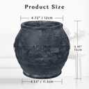 Briful Rustic Vintage Ceramic Pottery Vase, 6.1'' Farmhouse Table Decor with Distressed Texture, Wide Mouth Decorative Jar Vases for Home Decor, Shelf & Entryway, Black