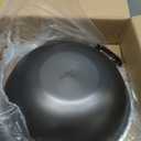Chinese Wok with Lid, 15.2 Inch Flat Bottom, Cast Iron