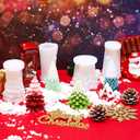 Suclain 4 Pcs Christmas Tree Candle Mold 3D Tree Shaped Silicone Mold Xmas Pine Molds for Candle Making with 100 Pcs Wicks for Wax Soap Clay Craft Cake DIY Home Party Decoration (Classic Style)