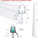Shower Door Bottom Seal Strips 2PCS, 36 Inch Long Ultra Clear Vinyl Seal Strips with Sweep for 1/2"(12mm) Thick Frameless Glass Door, to Stop Water Leak