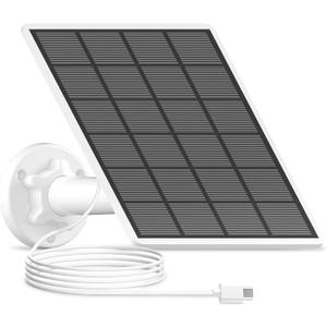 ANRAN 3W Solar Panel with 3M Micro USB & Type-C Port Cable, Compatible with Rechargeable Battery Powered Security Cameras CCTV Cameras, IP65 Waterproof, 360Adjustable Mounting, Outdoor