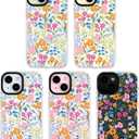 for iPhone 15 Case Clear Colorful Spring Floral Bright Flowers