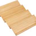 Bamboo Spice Drawer Organizer, 4 Tier Stackable Spice Rack for Cabinet, Seasoning Storage Organization13'' Wide