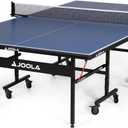 JOOLA Inside Professional MDF Indoor Ping Pong Table with Quick Clamp Table Tennis Net and Post Set - 10 Minute Easy Assembly - Tournament Quality - Foldable with Single Player Playback Mode