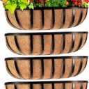 Railing Planter Window Box Deck Balcony Rail Planter 24 Inch for Porch Fence Patio Outdoor 4 Pack