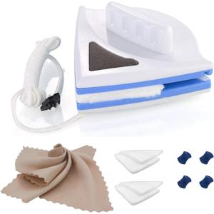 HACHWAIZZ Double Sided Window Cleaner - Magnetic Window Glass Wiper Cleaning Tool for with Microfiber Clean Cloth (Beige) High-Rise Household Cleaning Cleaning Windows Thickness 0.1''-0.3'' (Blue)