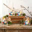 Havawish Easter Votive Candle Holders Set of 2, Bunny Candle Holder Rabbit Glass Square Votive Tealight Candles Holders Bulk for Easter Spring Table Centerpiece Decor Home Decoration