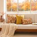 a moment Throw Pillow Covers 20x12 Inch Set of 2, Soft Textured Decorative Tie-Dye Style Cushion Covers, Modern Boho Farmhouse Home Decor Pillow Cases for Couch, Bed, Living Room,Burnt Orange