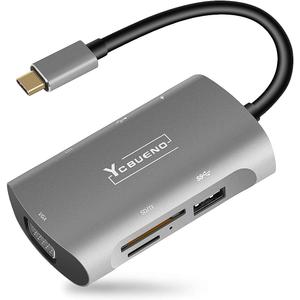 2 x 7-in-1 USB C Docking Station - Triple Display, 1080P VGA, 2 USB 3.0, Type-C Data Port, 4K HDMI, PD 100W Charging, SD/TF Card Reader, Compatible with Dell/HP/Lenovo, etc