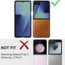 Foluu for Samsung Galaxy Z Flip 7 5G Case, Galaxy Z Flip 7 Leather Case, PU Leather + Hard PC Shell Ultra Thin Slim Durable Protective Phone Case Cover for Samsung Galaxy Z Flip7 5G 2025 (Yellow)