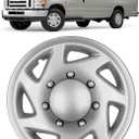 F8UZ-1130-AA Hubcap Wheel Cover 1pcs Silver Snap-on Direct Replacement for Ford E-150(1998-2014)/E-250(1998-2014)/E-350(1998-2019,2021-2024)/E-450(1999-2019,2023) with 16" Factory Wheel
