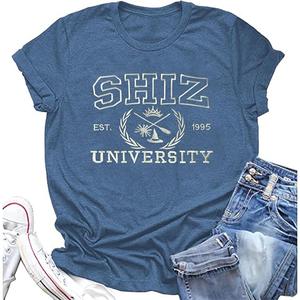 Women Embroidered Shiz University Shirt Shiz Uni Tshirt Changed for Good Musical Movie Tee Witch Princess Tee Tops Size XL