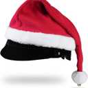 NRTFE Santa Hat for Equestrian Helmets, Bicycle Motorcycle Santa Helmet Cover with Jingle Bell for Christmas Ride 9" Diameter