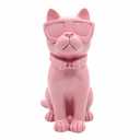 Holiday Home Sitting Cat Decor - Pink