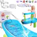 Water Table Pump Continuous Flow,Cordless Kids Battery Powered Water Outdoor Pump,No-Hole Installation Electric Rechargeable Water Tablepump,Watertable Accessories (1 PCS)
