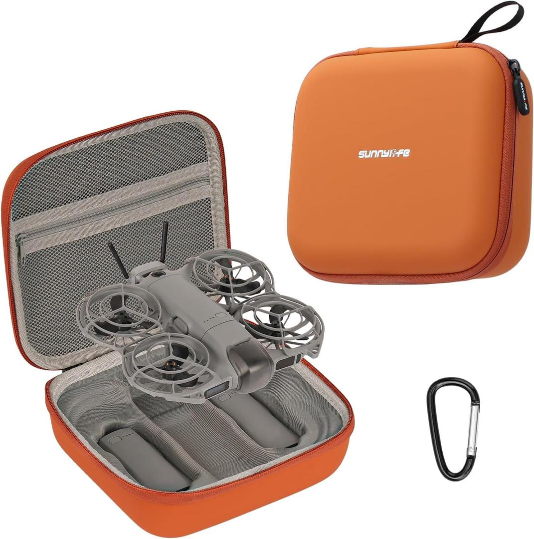 Storage Bag for DJI Neo 2, Portable Travel Case Protective Carrying Case for DJI Neo 2 Drone and Batteries Accessories (Orange)