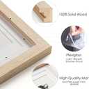 12x16 Solid Wood Poster Frame Set of 2, Natural Wood Picture Frame with two paper mats, Display Picture 8x10 or 2-5x7 with mat, 12x16 without Mat, Wall Mounting Display, Oak