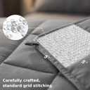 Weighted Blanket 15 lbs for Adults, 48" x 72" Twin Size Cotton Weighted Blanket, Cooling Heavy Blanket with Glass Beads Standard Grid Stitching Soft Cozy Grey Blanket