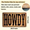 Western Farmhouse Howdy Doormat 17.7x29.5 Inch, Faux Coco Coir Doormat with Non-Slip PVC Backing, Modern Western Howdy Non-Slip Door Mat for Covered Outdoor Area Indoor Entryway Porch Home Decor