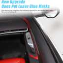 Car Inner Door Armrest Panel Cover Trim for Corvette C8 Z06 2020-2025, Car Interior Decoration Accessories Carbon Fiber (Red carbon fiber-Armrest frame)