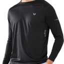 NORTHYARD Men's Sun Protection Shirts UPF 50+ Long Sleeve Swim Rash Guard Shirt Running Workout Athletic Hiking UV Fishing (Large, Black)