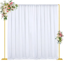 Wokceer 10x10 FT Backdrop Stand Heavy Duty Pipe and Drape Kit, Adjustable Gold Backdrop Stand for Wedding Birthday Party Photography Photo Booth Background Christmas Decoration