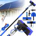 Water Fed Pole Kit,Solar Panel Cleaning Brush and 20Ft Extension Pole,Window Cleaning Pole Kit for High Windows Cleaning,Cleaner Tool with 2 in 1 Window Squeegee and Cobweb Duster