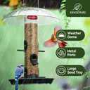 Kingsyard Metal Bird Feeders for Outdoors Hanging, Wild Bird Feeder with Large 11.5" Protective Dome and 8" Removable Tray, 3 lb Seeds Capacity (Black)