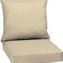 Arden Outdoor Deep Seat Cushion Set, 24 in x 24 in, Weather-Proof, Rain-Proof, Fade Resistant Patio Cushion for Chair, Sofa, and Couch Tan Leala