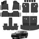 Floor Mat Set for 2024 2025 2026 Hyundai Santa Fe 6-Seats (Fuel) Includ Floor Mats & Trunk Liner & Backrest MatAll-Weather, Stain-Resistant Car Floor Liners, Accessory Custom Fit for Hyundai Santa Fe