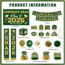 2026 Graduation Decorations - Green Congrats Grad Party Supplies include Card Box, Backdrop, Banner and Balloons for Class of 2026 Decorations Set