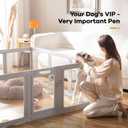 Clear Acrylic Dog Playpen Indoor, Puppy Cat Small Pet Play Pen, Pet Cat Playpen for Rabbits, Dog Fence Crate Kennel Whelping Cage (Grey, 10 Panel)