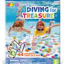 JOYIN 4-in-1 Diving Pool Toys,Underwater Seek and Find Gems Game Set Waterproof,Swiming Pool Toys for Kids with Mesh Bag, Water Gifts for Summer Swim Dive Search Treasure Match Games, Compact