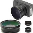 FotoZ 49mm 0.75x Wide Angle & Macro Conversion Lens, HD 2 in 1 Lens with Lens Hood, Lens & Filter Adapter Ring for Ricoh GR3X & GR3X HDF