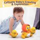 Crawling Duck Musical Toy, Baby Toy for Toddler, Sound Toys for 18+ Months, Early Educational Baby Toys with Light, Includes One Large Duck and Two Ducklings (Batteries Included)