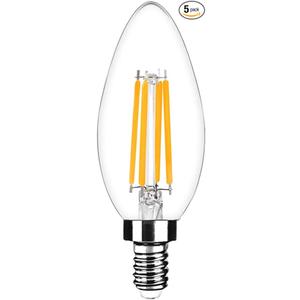 Bluex Bulbs Lighting E14 4W LED Filament Bulb Dimmable Vintage Edison Candle Light Bulb 3 Pack 2700K Warm White G45 Clear Glass Globe Lamp 400LM 40W Equivalent, AC 110V