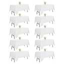 DRESSMAKER 10 Pack White Table Cloth Rectangle 60x102 Inches Polyester Tablecloth for 6ft Tables Washable Fabric Bulk Table Cloths for Party, Wedding Banquet