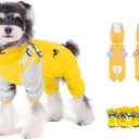 Waterproof Dog Raincoat with Windproof Design Adjustable Fit for Dogs, Puppies Includes Anti-Slip Dog Shoes for Hardwood Floors and Water Protection, Light-Weight (XL)