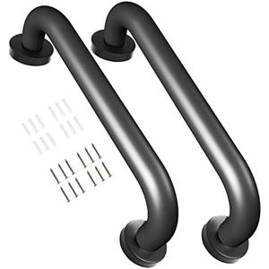 Safety Handle Bar Iron Outdoor Deck Rail Banister Bath Shower Indoor & Outdoor Deck Hand Rail 500LBS Load Capacity Wall Mount Stainless Steel 2 Pack