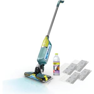 Shark VACMOP Reveal NEW Cordless Hard Floor Cleaner, Vacuum & Spray Mop, Powerful Suction, Lightweight, Illumination Light, Includes 4 Disposable Pads, 12oz Pet Multi-Surface Cleaning Solution, VM401
