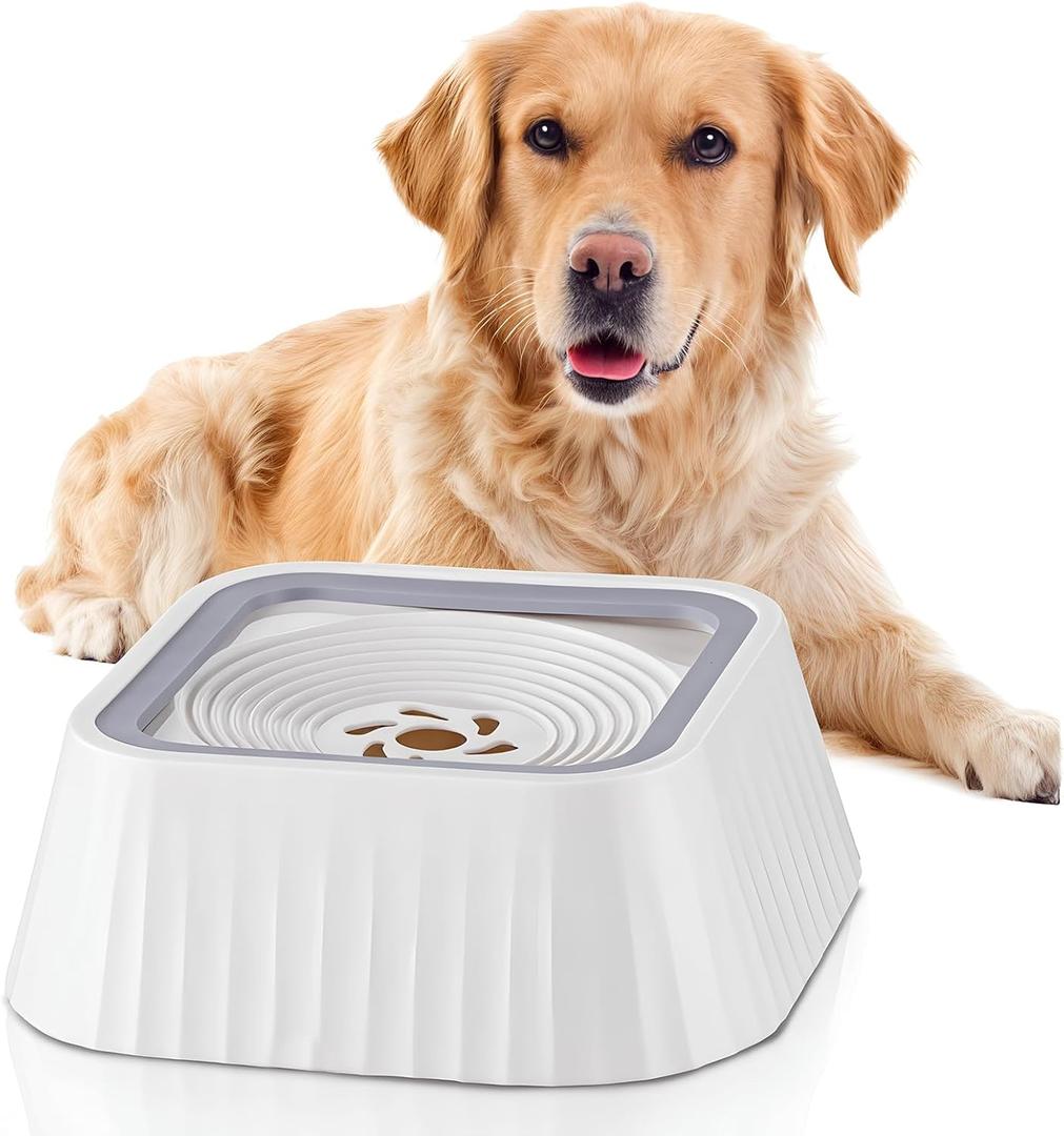 Dog Water Bowl,No Spill Water Bowl for Dogs 45oz Large Capacity,Safety Foam in the Dog Bowl, No Spill Bowl for Elevated Design Mess Proof is Easy to Clean, is Suitable for All Pets