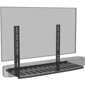 Soundbar Mount with Adjustable Height, Sound bar Mount up to 22 lbs, Soundbar Mount Under TV or Above TV, Soundbar tv Mount Bracket with Detachable Long Extension Plates,No-Slip Base Holder (BLACK)