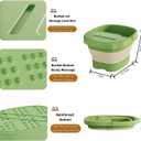 Collapsible Foot Bath Basin for Soaking Feet with a Lid,Foot Soak Tub with Massage Acupoint,Multifunction Laundry Basket with Handle, Home Spa Treatment.