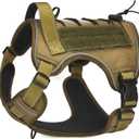 CBBPET Tactical Dog Harness for Small Medium Large Dogs No Pull Adjustable Harness Training Easy Control Pet Vest, Reflective Working Training Easy Control Pet Vest Service Dog Harness with Handle, Medium (Neck 17-26, Chest 24-36)
